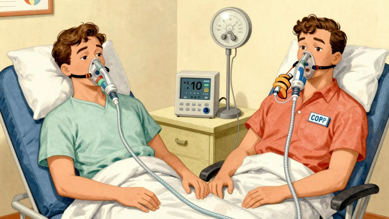 CPAP for OSA and BiPAP for COPD patients in medical setting